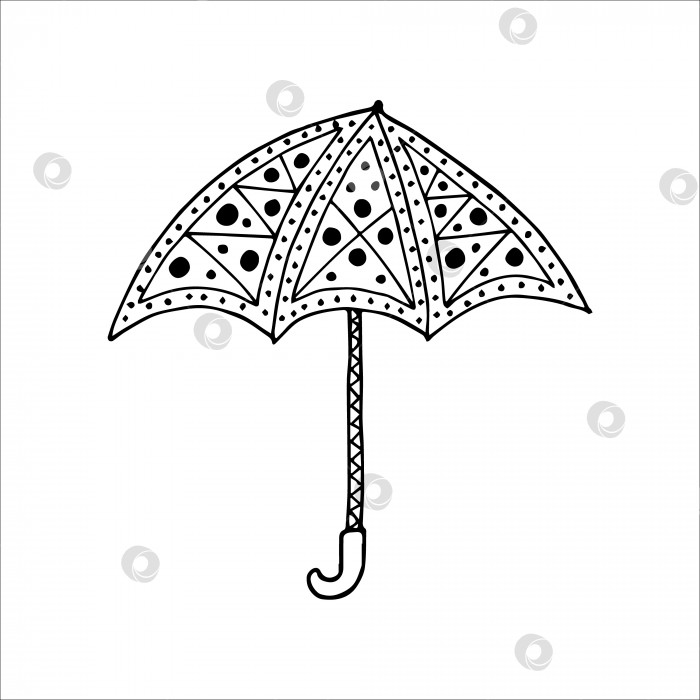 Скачать нарисованный от руки зонтик в стиле каракули, один элемент фотосток Ozero
