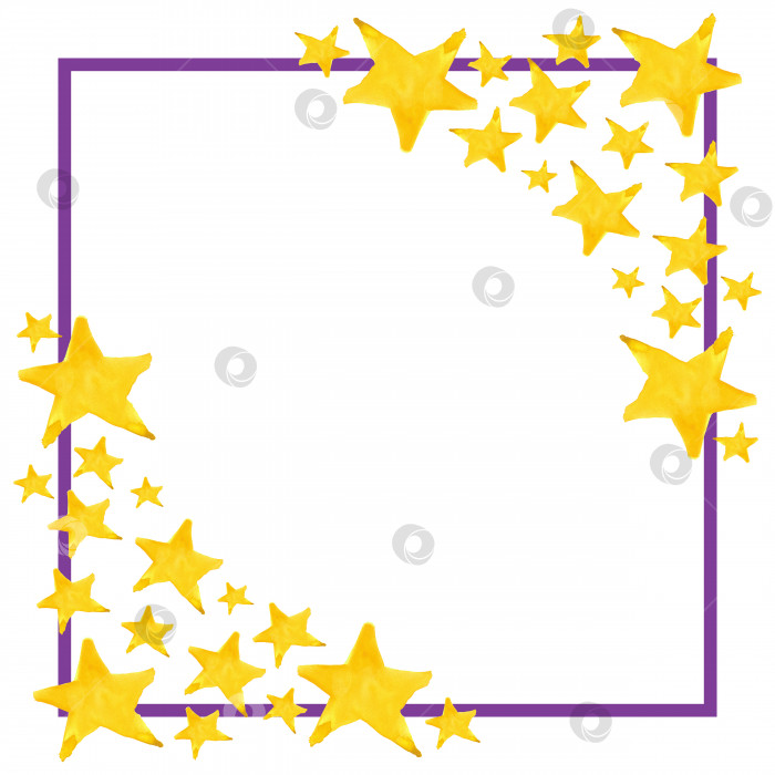 Скачать Акварельный фон шаблона рамки с символом пятиконечной звезды фотосток Ozero