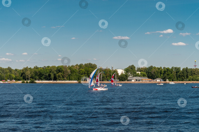 Скачать Россия, Санкт-Петербург, 24/07/2024: парусная регата и спортивные яхты на Неве в Санкт-Петербурге фотосток Ozero