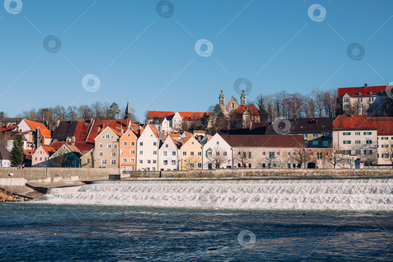 Скачать Ландсберг-на-Лехе зимой, в Баварии, Германия фотосток Ozero