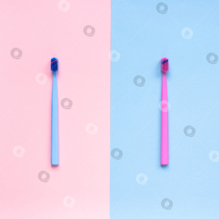 Скачать Средства для гигиены зубов и ухода за полостью рта flatlay фотосток Ozero