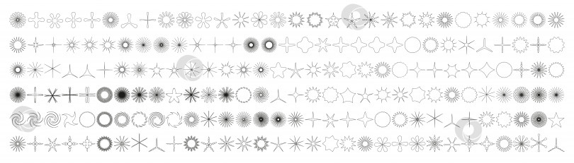 Скачать Простые минималистичные элементы контура, абстрактные брутальные геометрические формы. Базовая форма Y2K рисунок цветок, зерно, кристалл, снежинка, звезда, искорка. Швейцарский набор элементов. Минимальный эстетический вектор постмодерна. фотосток Ozero