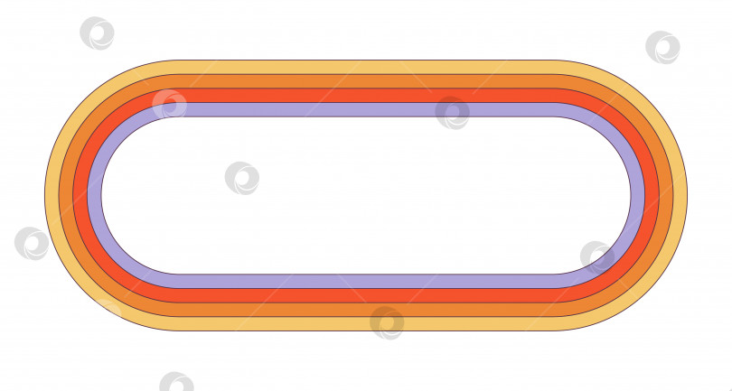 Скачать Ретро-заводной rainbow hipster elipse. Волна психоделических радуг хиппи. Элемент психоделического винтажного мультфильма - фанковая иллюстрация в стиле хиппи. Векторная плоская иллюстрация для баннера, листовки, приглашения. фотосток Ozero