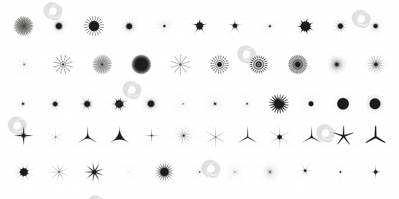 Скачать Простые минималистичные черные элементы, абстрактные брутальные геометрические формы. Базовая форма Y2K - фигурка звезда, солнце, искорка, кристалл, снежинка. Швейцарский набор примитивных элементов. Минимальный эстетический вектор постмодерна. фотосток Ozero