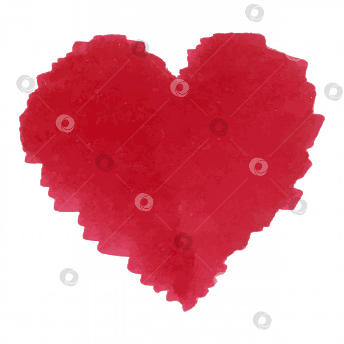 Скачать Векторный эскиз иллюстрации с красным сердцем, нарисованным спиртовыми чернильными фломастерами. Акварель с нанесенной от руки текстурой в стиле гранж, выделенной на белом фоне. Символ любви, элемент дизайна ко дню Святого Валентина. фотосток Ozero