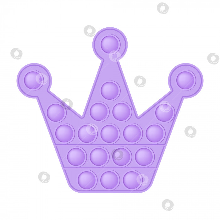 Скачать Popit purple crown - модная силиконовая игрушка для непосед. Захватывающая игрушка-антистресс в пастельно-розовом цвете. Сенсорная развивающая игрушка Bubble pop it для детских пальчиков. Векторная иллюстрация, изолированная на белом фоне. фотосток Ozero