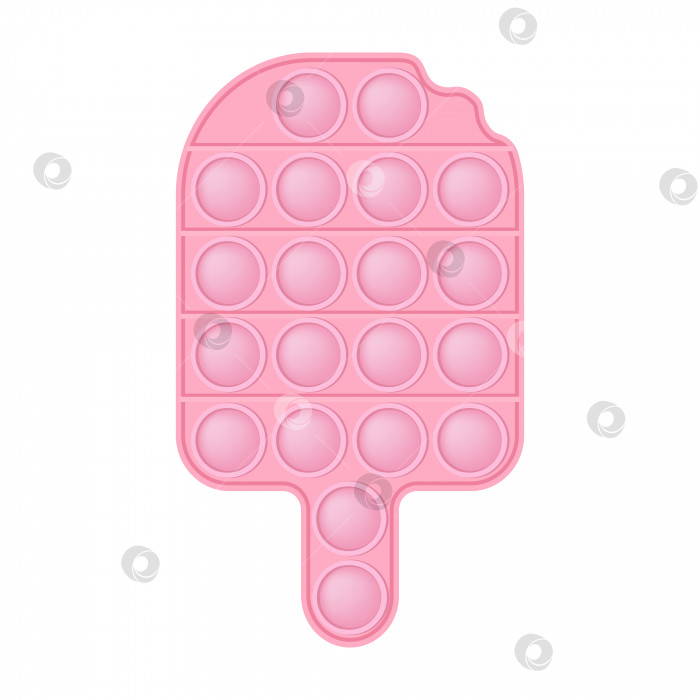 Скачать Попейте розового мороженого с модными силиконовыми игрушками-непоседами. Захватывающая игрушка-антистресс в пастельных тонах. Развивающее сенсорное мороженое с пузырьками pop it sundae для детей. Векторная иллюстрация, изолированная на белом фоне. фотосток Ozero