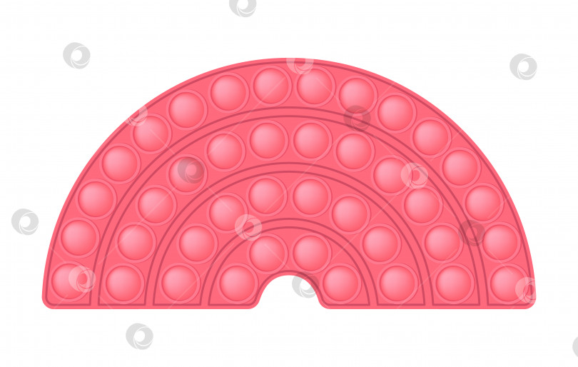 Скачать Подарите ему кораллово-розовую радугу с облаком на день Святого Валентина в качестве модной силиконовой игрушки-непоседы. Захватывающая антистрессовая милая игрушка в пастельных тонах. Попить мыльных пузырей для детей. Векторная иллюстрация, изолированная на белом фоне. фотосток Ozero