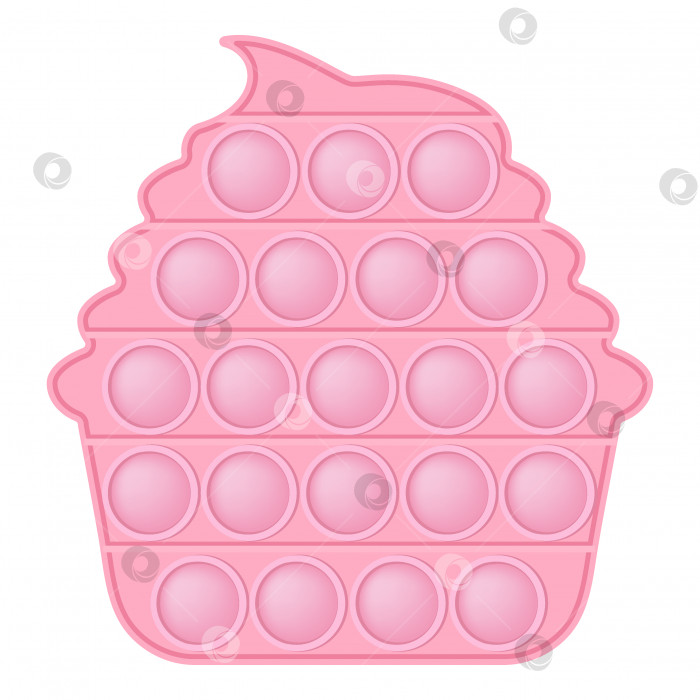 Скачать Приготовьте этот нежно-розовый кекс на день Святого Валентина в качестве модной силиконовой игрушки-непоседы. Захватывающая антистрессовая милая игрушка в пастельных тонах. Попить мыльных пузырей для детей. Векторная иллюстрация, изолированная на белом фоне. фотосток Ozero