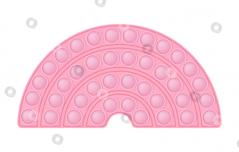 Скачать Подарите ему нежно-розовую радугу на день Святого Валентина в качестве модной силиконовой игрушки-непоседы. Захватывающая антистрессовая милая игрушка в пастельных тонах. Попить мыльных пузырей для детей. Векторная иллюстрация, изолированная на белом фоне. фотосток Ozero
