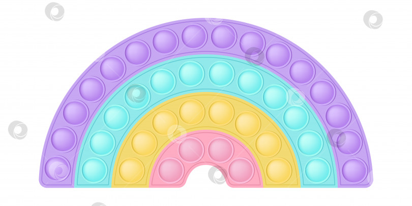 Скачать Попить модной силиконовой игрушки-непоседы. Захватывающая радужная игрушка-антистресс для непосед в пастельных тонах. Пузырьковый сенсорный попит для детских пальчиков. Векторная иллюстрация, изолированная на белом фоне. фотосток Ozero