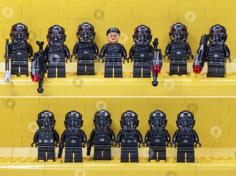 Скачать РОССИЯ, САМАРА, 22 декабря 2021 года, Минифигурка Lego Star Wars, галстук пилота имперского истребителя фотосток Ozero