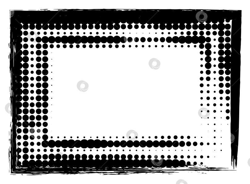 Скачать Гранжевая рамка с полутоновыми точками фотосток Ozero