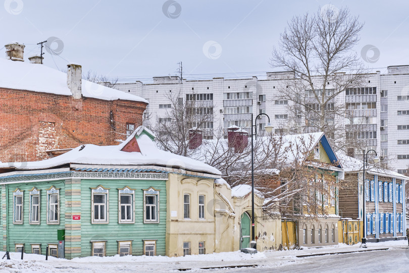 Скачать Старинные дома на улице Каюма Насыри, Казань, Россия фотосток Ozero