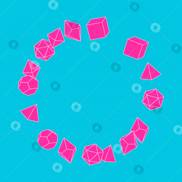 Скачать Розовая рамка для кубиков круглой формы, вектор, нарисованный от руки фотосток Ozero