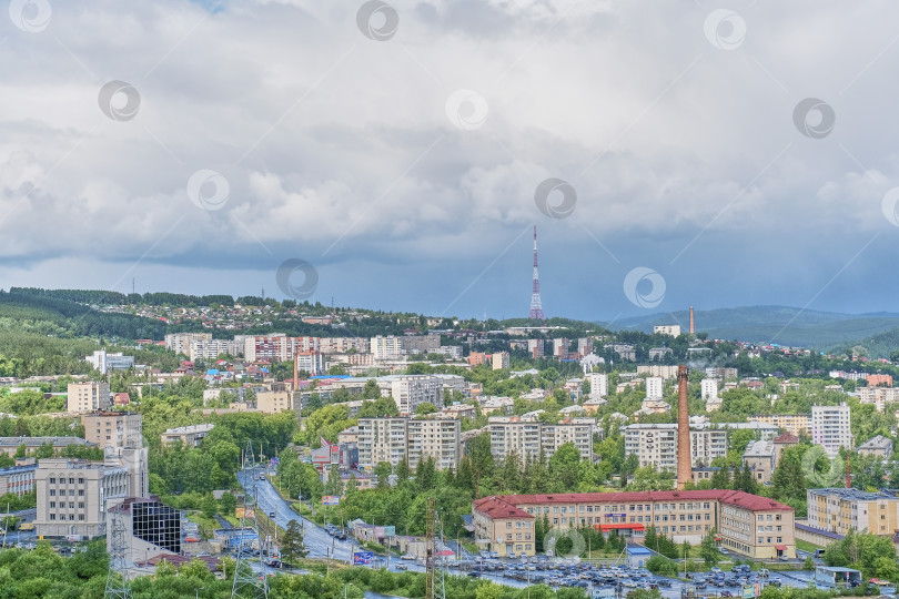 Скачать Панорама города Златоуст, Россия. Вид сверху. фотосток Ozero