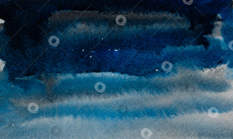 Скачать Черно-синяя абстрактная акварель фотосток Ozero