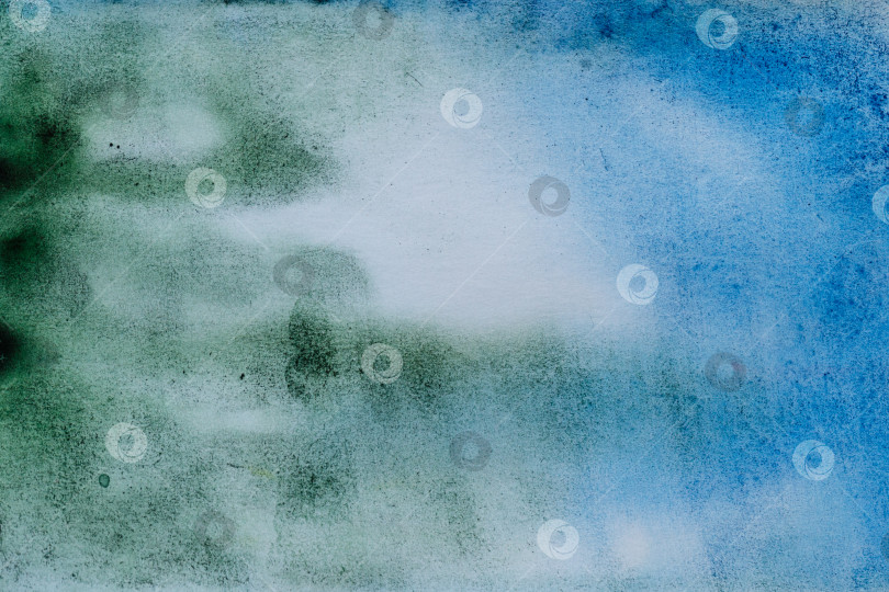 Скачать Акварельная абстракция зеленый синий фотосток Ozero