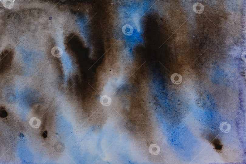 Скачать Сине коричневая акварельная абстракция фотосток Ozero
