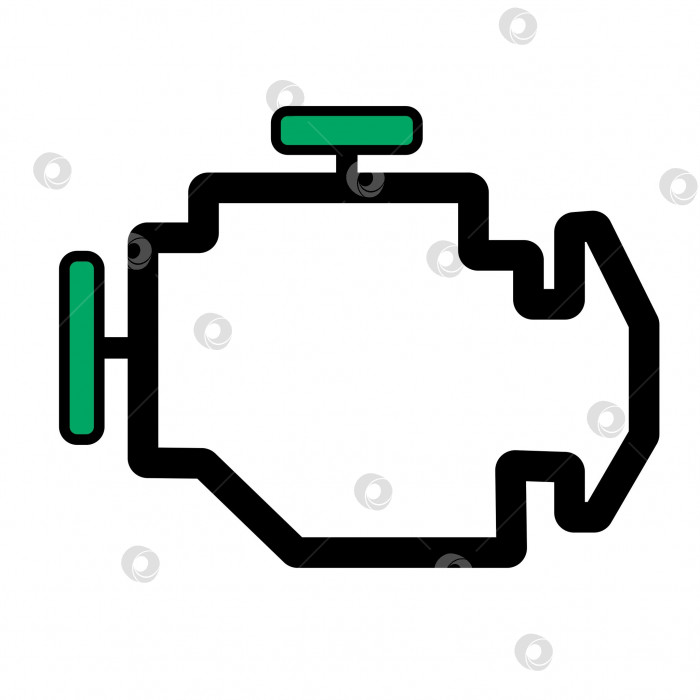 Скачать векторный значок двигателя автомобиля с каракулями, значок веб-сайта, рисование от руки фотосток Ozero
