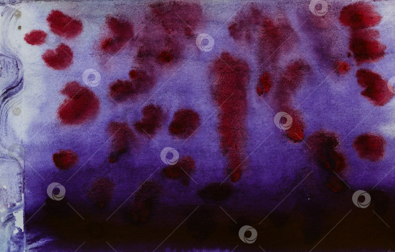 Скачать Фиолетово-красная акварельная абстракция фотосток Ozero