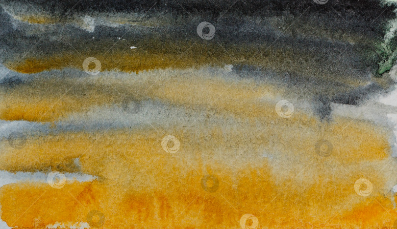Скачать Черно-желтая абстракция акварелью фотосток Ozero