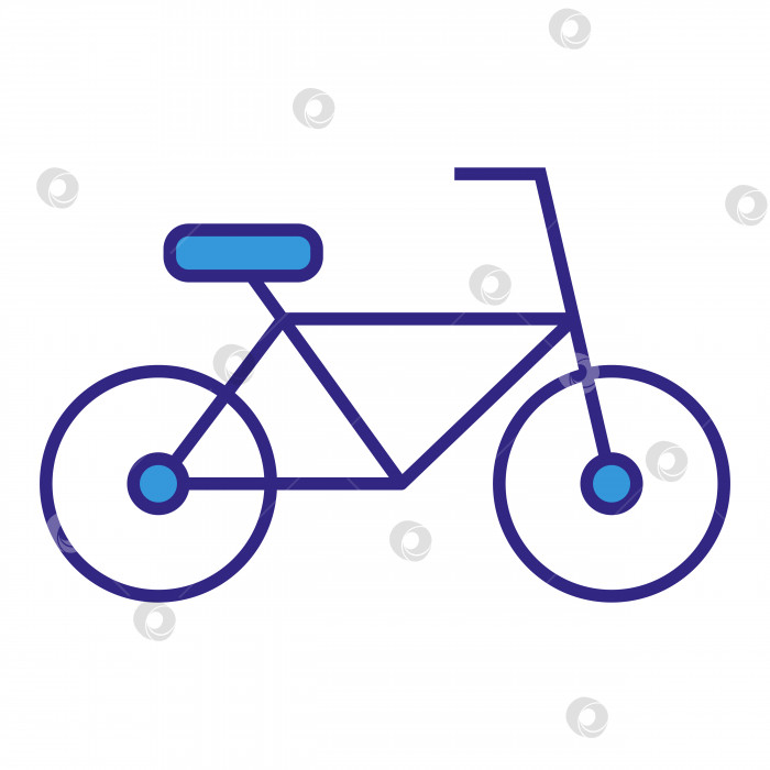 Скачать значок каракули велосипед, два колеса, линейный значок, рисование от руки фотосток Ozero