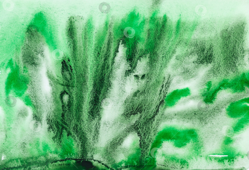 Скачать Акварель абстрактный зеленый черный фотосток Ozero