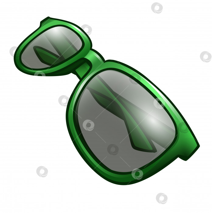 Скачать Зеленые солнцезащитные очки, выделенные на белом фоне фотосток Ozero