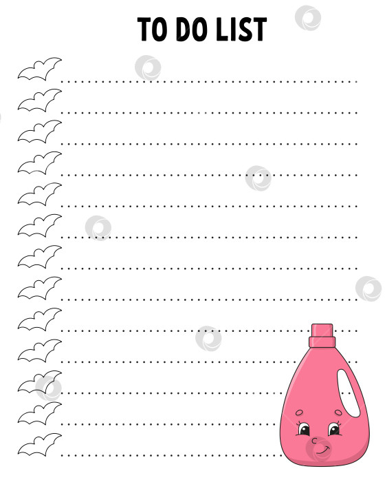 Скачать Список дел. Шаблон для печати. Разлинованный лист. Бумага для рукописного ввода. Для ежедневника, планировщика, контрольного списка, списка пожеланий. Векторная иллюстрация. фотосток Ozero