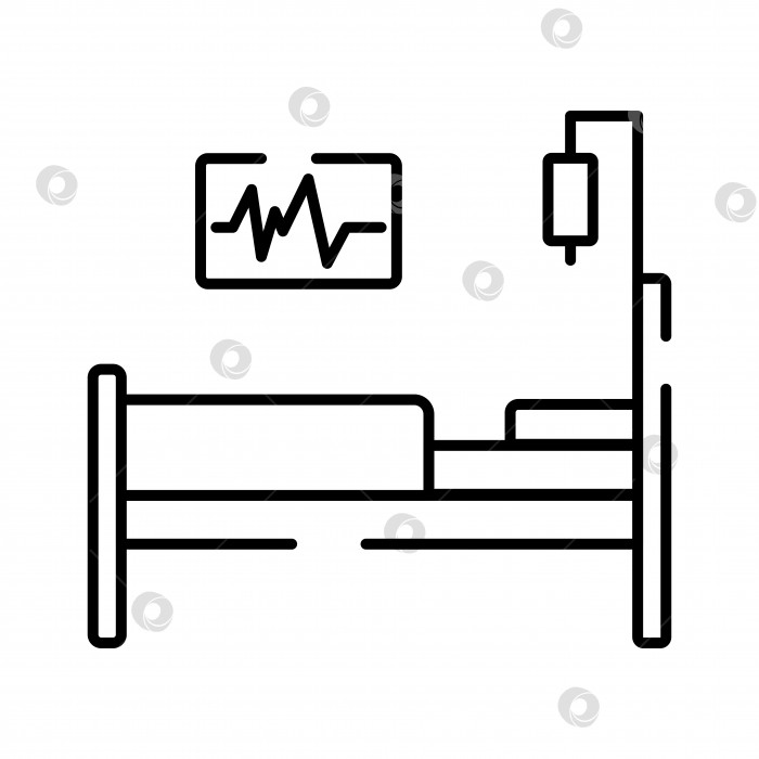 Скачать простая векторная иконка для больничной палаты, палаты интенсивной терапии, иконка для медицинского веб-сайта, каракули и наброски, больница фотосток Ozero