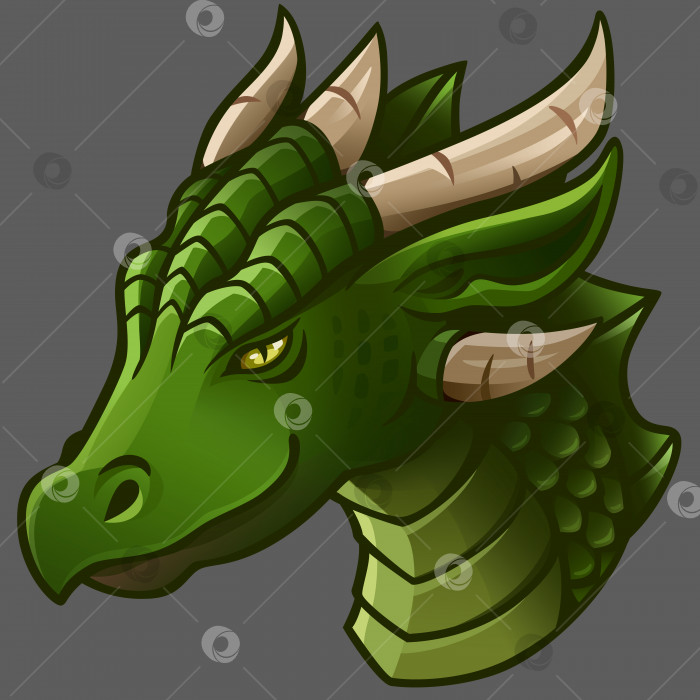 Скачать Портрет зеленого дракона фотосток Ozero