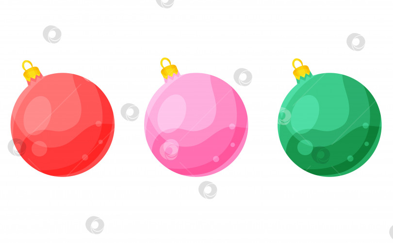 Скачать векторный набор красочных рождественских шаров, рождественские украшения, рождественские игрушки, яркие шары фотосток Ozero