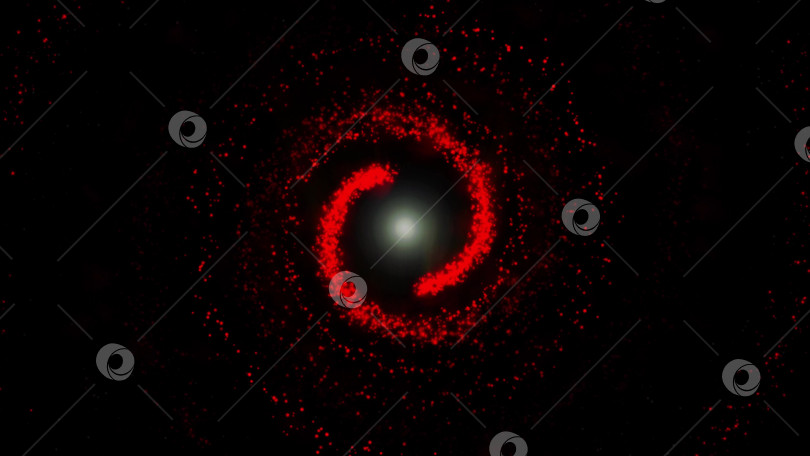 Скачать красная галактика, вращающаяся по часовой стрелке, яркие круглые частицы фотосток Ozero