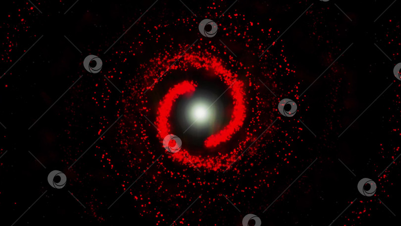 Скачать красная галактика, вращающаяся по часовой стрелке, яркие круглые частицы фотосток Ozero
