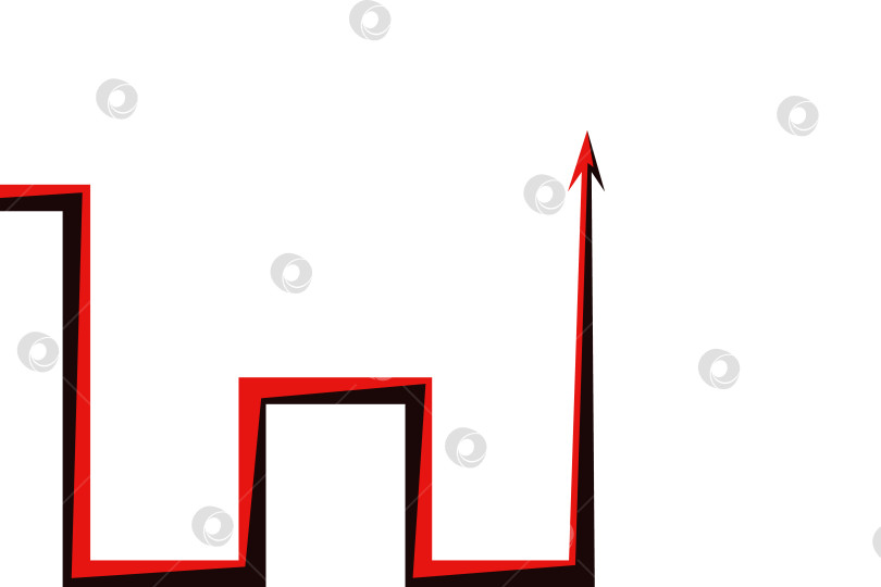 Скачать график с красной стрелкой на белом фоне фотосток Ozero