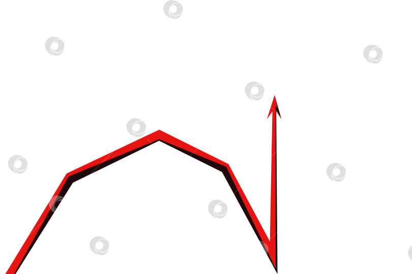 Скачать график с красной стрелкой на белом фоне фотосток Ozero
