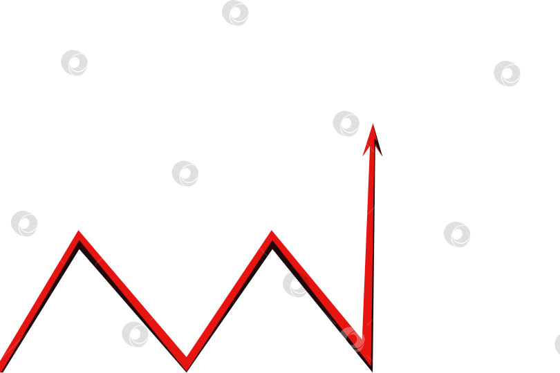 Скачать график с красной стрелкой на белом фоне фотосток Ozero