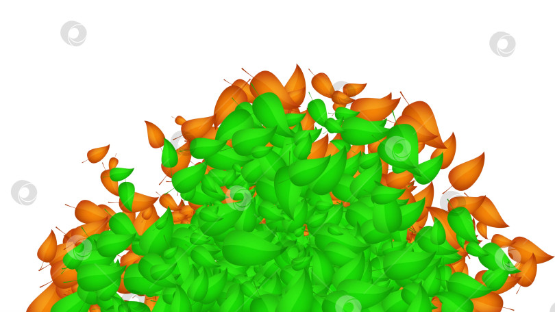 Скачать взрыв и падение разноцветных листьев с дерева на белом фоне, изолированные фотосток Ozero