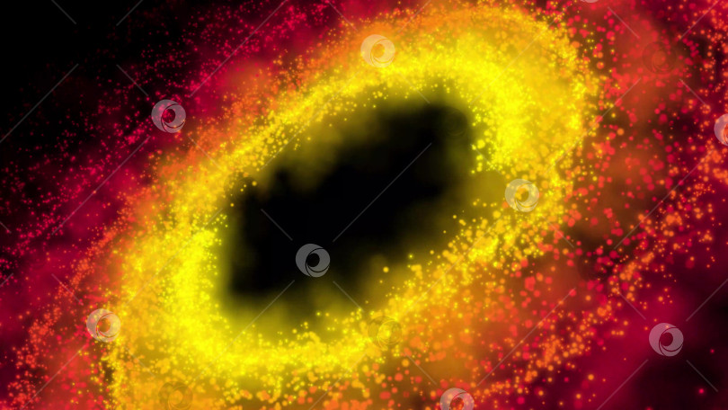 Скачать красная галактика, вращающаяся по часовой стрелке, яркие круглые частицы фотосток Ozero