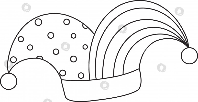 Скачать яркая векторная иллюстрация шляпы шута, дня дураков, шляпы клоуна, циркового костюма, каракулей и эскиза фотосток Ozero