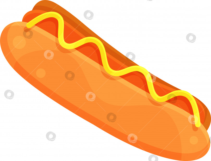 Скачать яркая векторная иллюстрация хот-дога, фаст-фуда, уличной еды фотосток Ozero