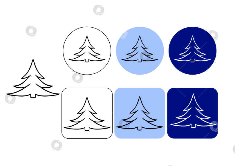 Скачать векторная иконка силуэта дизайна логотипа сосны. графическая линия логотипа сосны фотосток Ozero