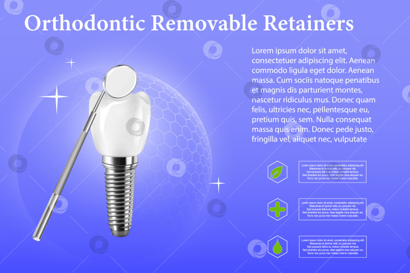 Скачать Реалистичная трехмерная композиция для дентальной имплантации. Иллюстрация стоматологической деятельности. фотосток Ozero