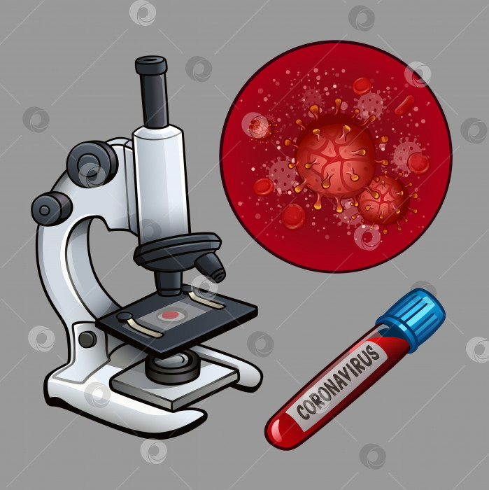 Скачать Микроскоп и анализ крови на вирус фотосток Ozero