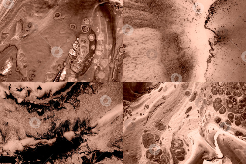 Скачать Коллаж, демонстрирующий модный цвет 2025 года - мусс мокко. Трендовый цвет 2025 года. Абстрактный фон. фотосток Ozero