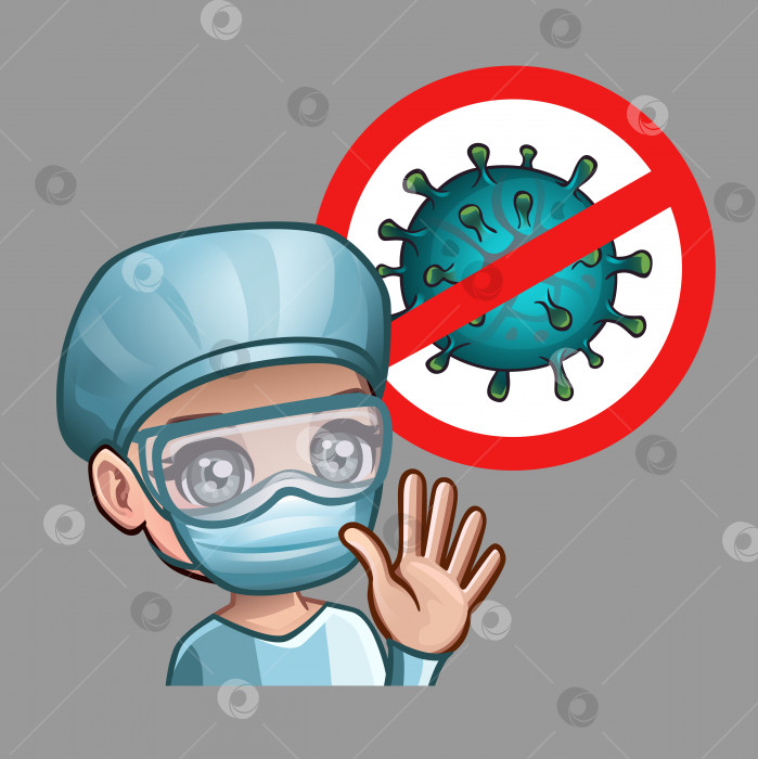 Скачать Знак врача и остановки коронавируса фотосток Ozero