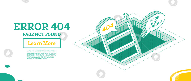 Скачать Ошибка 404 В концепции веб-страницы. Изометрическая лестница в яме выделена белым цветом. Лестница в яме. фотосток Ozero