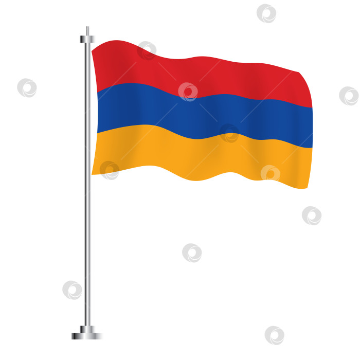 Скачать Флаг Армении. Флаг Армении с изолированной волной. фотосток Ozero