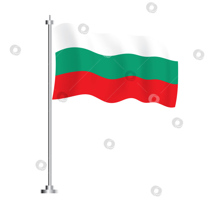Скачать Болгарский флаг. Флаг Болгарии с изолированной волной. День независимости. фотосток Ozero